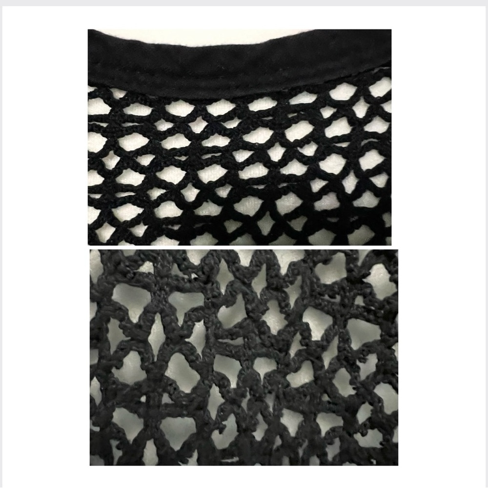 🇨🇦Retro big hole diamond net long tunic or short dress black- versatile style - Picture 13 of 16